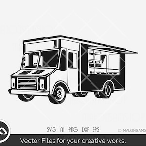 Food truck SVG Silhouette - food truck png, food truck png, clipart, cut file, eps, digital download