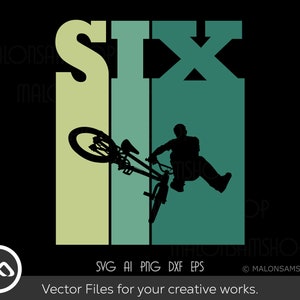 Bmx SVG 6th birthday - bmx svg, bike svg, bmx png, bicycle svg, cut file