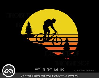 MTV SVG downhill Sunset - mountain bike svg, bike svg, mountain biking svg, mtb svg, digital file
