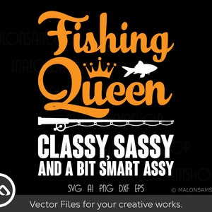 Pesca SVG Fishing Queen - pesca svg, pescado svg, pescador svg, pesca png para los amantes de los peces