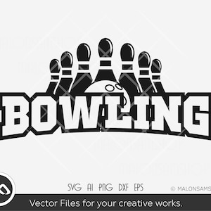 Bowling SVG logo - bowling svg, bowler svg, cut file, dxf eps png, sublimation for lovers