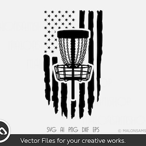Disc Golf SVG American Flag - disc golf svg, disc golf, golf svg, disc golf cricut, frisbee svg, dxf, png