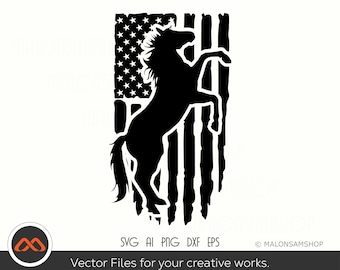 Awesome Horse SVG American Flag - horse svg, horse clipart, horse head svg, horse silhouette, love horse svg for lovers