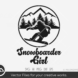 Snowboarder Mädchen Svg, Snowboard svg, Snowboard svg, Winter svg, Wintersport Svg, Silhouette, png, Plotterdatei