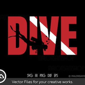Scuba SVG Dive flag - scuba diving svg, diving svg, scuba diver svg, diver svg, snorkeling svg, clipart