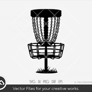 Cesta SVG de disc golf - disc golf svg, disc golf, golf svg, disc golf cricut, frisbee svg, dxf, png