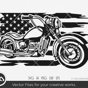Motorcycle SVG US flag - motorcycle svg, clipart, biker svg, racing svg, clipart, png, cut file