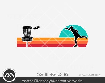 Retro Disc Golf SVG, disc golf svg, disc golf, golf svg, disc golf cricut, frisbee svg, dxf, png