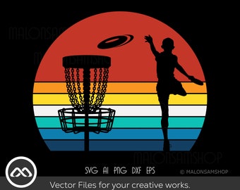 Cool Disc Golf SVG Retro - disc golf svg, disc golf, golf svg, disc golf cricut, frisbee svg, svg file, dxf, png