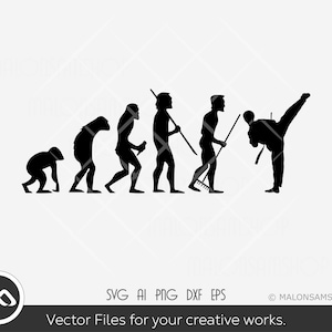 Karate SVG Evolution - karate svg, vechtsporten svg, taekwondo svg, dxf, png, silhouet, snijvijl