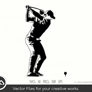 Golfer SVG Silhouette- golf svg, golfing svg, golfer svg, golf clipart, golf vector, dxf, png