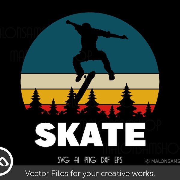 Retro Skateboard SVG Skater - skateboard svg, kateboard svg, skater svg, skateboarder svg, skateboard clipart, skating svg