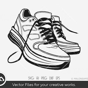 Shoes SVG Sneaker outline - sneaker shoes svg, shoes png, shoes clipart, shoes outlines, cut file, digital print
