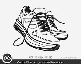 Shoes SVG Sneaker outline - sneaker shoes svg, shoes png, shoes clipart, shoes outlines, cut file, digital print