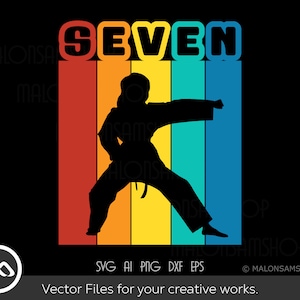 Karate SVG 7e Verjaardag - karate svg, vechtsporten svg, taekwondo svg, Cricut File voor karateliefhebbers