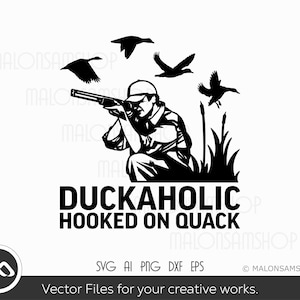 Duck Hunting SVG Duckaholic hooked on quack - duck hunting svg, hunting svg, hunting cut file