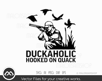 Duck Hunting SVG Duckaholic hooked on quack - duck hunting svg, hunting svg, hunting cut file
