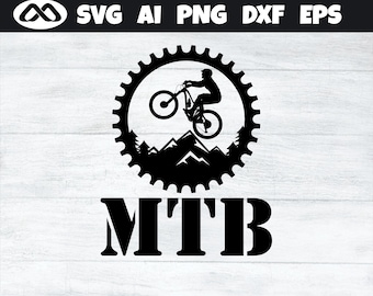 Mountain Bike SVG MTB Trail - mountain bike svg, bike svg, mountain biking svg, mountain svg, Cricut File