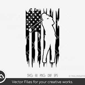 Golf SVG File Us flag - golf svg, golfer svg, clipart, balle de golf svg, silhouette, png, fichier coupé pour les amoureux