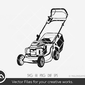 Rasenmäher SVG Illustration - Rasenmäher svg, Rasenmäher png, Grasschneider png, Sublimationsdruck, cut Dateien, Clipart