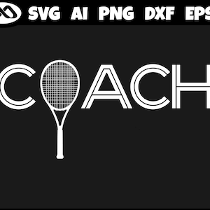 Cool Tennis SVG Coach - tennis svg, tennis ball svg, tennis mom svg, tennis racket svg, love tennis svg, dxf, png