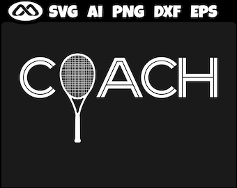 Cool Tennis SVG Coach - tennis svg, tennis ball svg, tennis mom svg, tennis racket svg, love tennis svg, dxf, png