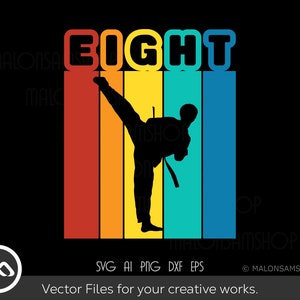 Taekwondo SVG 8. Geburtstag Junge - taekwondo svg, kampfsport svg, karate svg, Cricut Design
