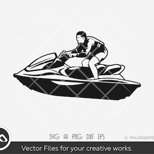 Jet ski SVG Silhouette 2 - jet ski svg, jet ski clipart, beach life svg, water sports svg, png, cut file