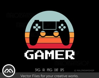 Retro Gamer SVG Gamer - gaming svg, gamer svg, video game svg, controller svg, gamer shirt, digital files
