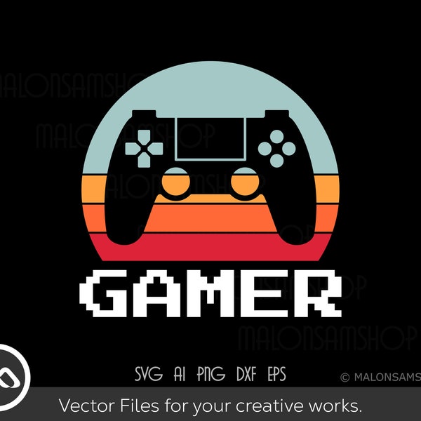 Retro Gamer SVG Gamer - gaming svg, gamer svg, video game svg, controller svg, gamer shirt, digital files