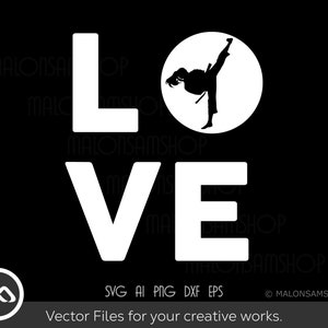 Karate SVG Love - karate svg, martial arts svg, taekwondo svg, Cricut File voor karateliefhebbers
