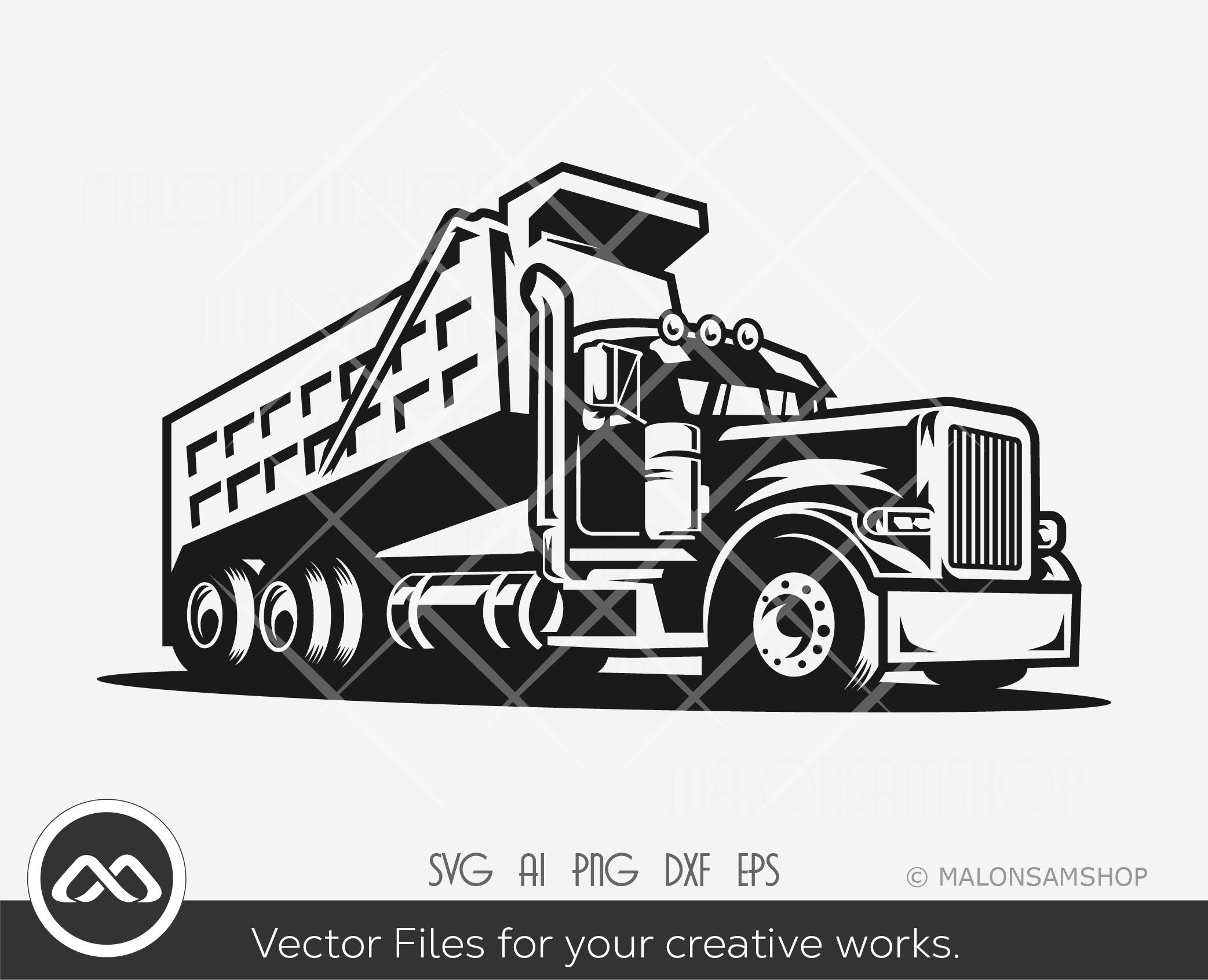 Dump truck SVG Silhouette - truck svg, dump truck clipart, construction svg, dxf, eps, cut file, png