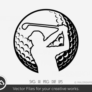 Golfer SVG Ball - golf svg, golfing svg, golfer svg, golf clipart, golf ball svg, golf cut file for golf lovers