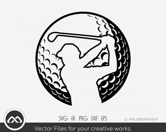 Golfer SVG Ball - golf svg, golfing svg, golfer svg, golf clipart, golf ball svg, golf cut file for golf lovers