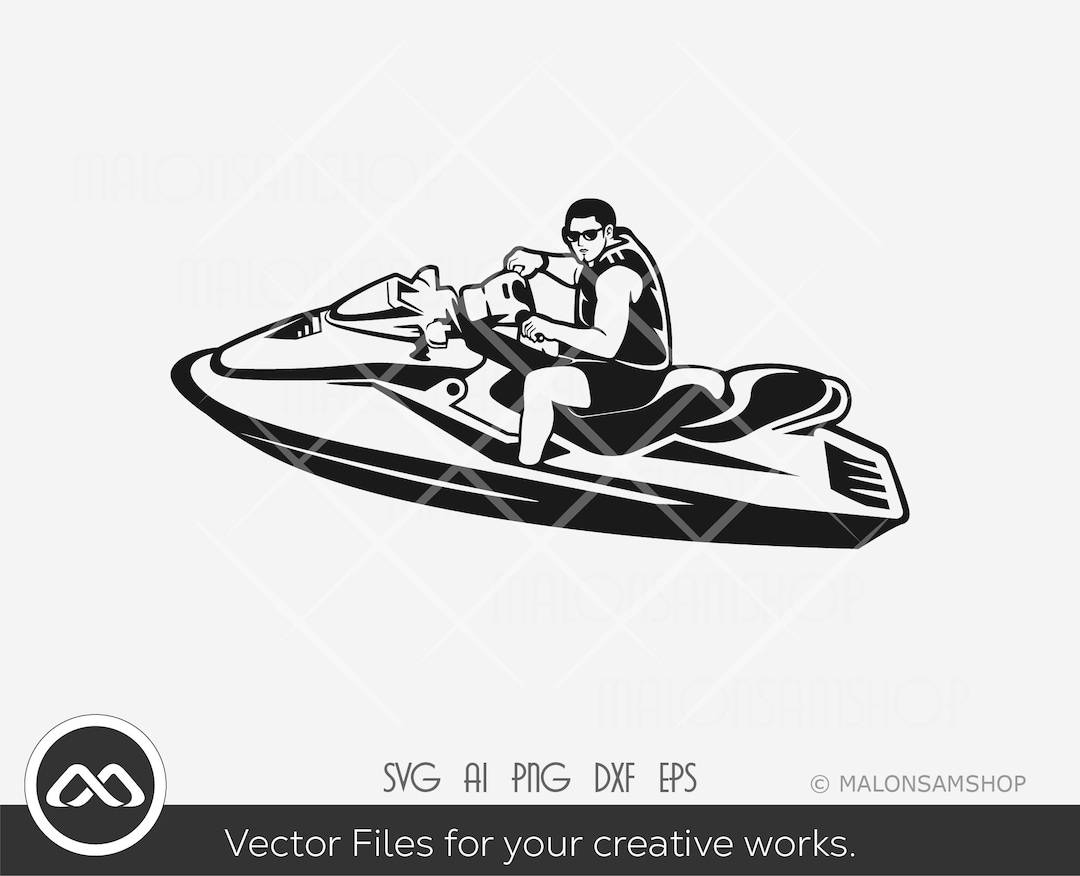 Jet Ski SVG Silhouette 4 Jet Ski Svg, Jet Ski Clipart, Beach Life Svg