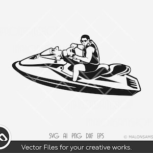 Jet ski SVG Silhouette 4 - jet ski svg, jet ski clipart, beach life svg, water sports svg, png, cut file