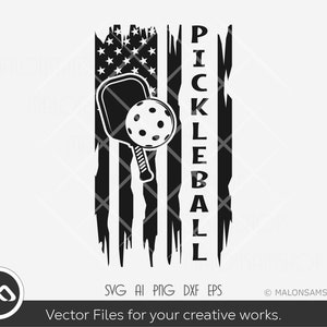 Pickleball SVG Us flag - pickleball svg, pickleball player svg, sport svg, png cut file