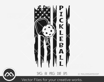Pickleball SVG Us flag - pickleball svg, pickleball player svg, sport svg, png cut file
