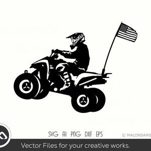 ATV SVG USA Silhouette #1 - atv svg, quad svg, 4 wheeler svg, dxf, png