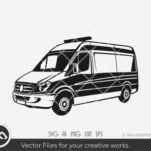 Ambulance SVG Silhouette - ambulance Png, rescue svg, rescue truck svg, dxf eps, vehicle svg, instant download