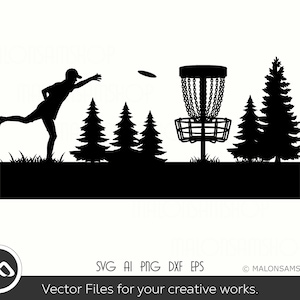 Disc Golf SVG Landscape trees- disc golf svg, disc golf, golf svg, disc golf cricut, frisbee svg, dxf, png