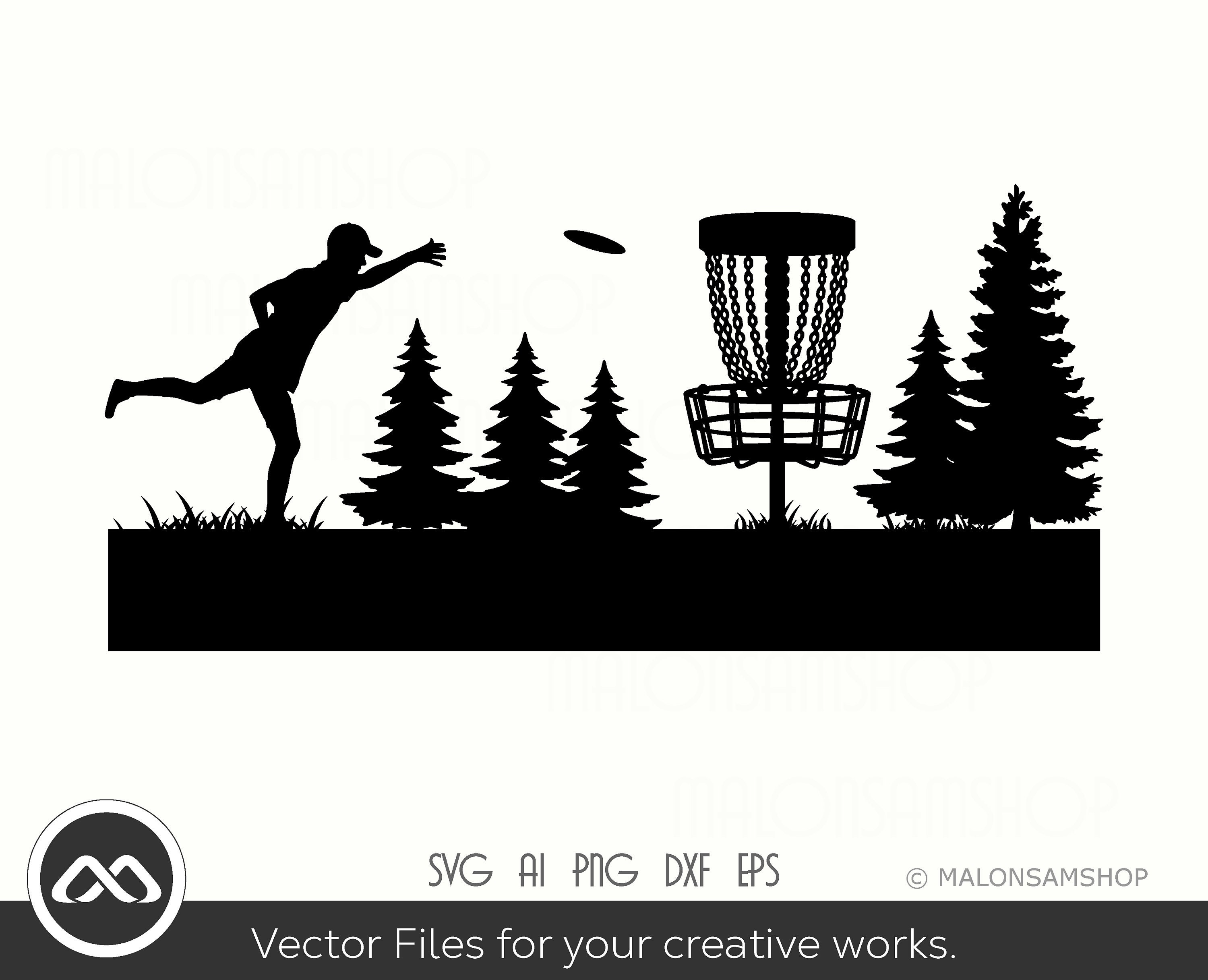 Disc Golf SVG Landscape Trees Disc Golf Svg Disc Golf Golf Etsy UK
