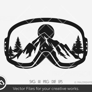 Ski SVG Ski and snowboard Goggle - ski svg, skiers svg, skiing svg, winter svg, dxf, png for lovers