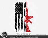 Rifle SVG US flag - gun svg, military svg, patriotic svg, american svg, 2nd amendment svg, cut file, png