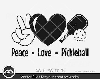 Pickleball SVG Peace love Pickleball - pickleball svg, pickleball clipart, pickleball player, png, cut file