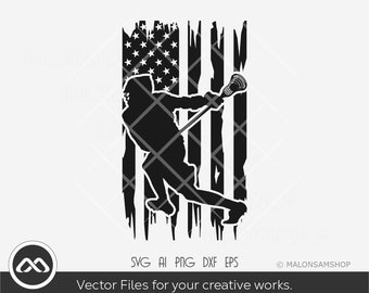 Lacrosse SVG Us flag Player - lacrosse svg, lacrosse player svg, lax svg, sports svg, svg cut file, silhouette, clipart