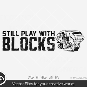 Truck Engine SVG still play with blocks - Car engine svg, car engine clipart, png, cut file, sublimation digital download