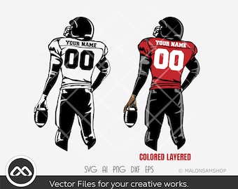 Football player SVG Colored layer - football player svg, football svg, football mom svg, Vinyl cutting, laser, T-shirt file
