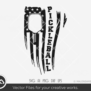 Pickleball SVG USA flag - pickleball svg, pickleball player svg, sport svg, png cut file