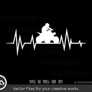 ATV SVG Heartbeat - atv svg, quad svg, 4 wheeler svg, dxf, png